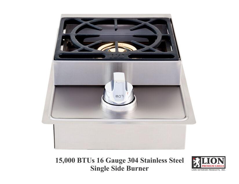 SINGLE DROP IN BBQ ISLAND SIDE BURNER 15KBTU PROPANE -L6247-