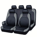 Upgrade Your Car Seats With Our Deluxe Quilted Faux Leather 5-Seat Cover - Universal Fit!