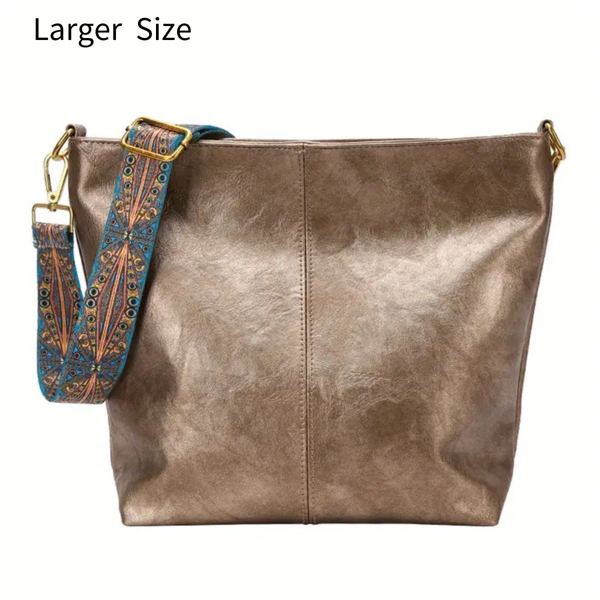 Geometric Strap Hobo Bag, LarCapacity Crossbody Bag, Women's Retro Style Shoulder Bag