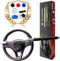 Tevlaphee Steering Wheel Lock Anti Theft Car Device Universal Car Theft Prevention Car Lock Adjustable Double Hook Emergency Hammer Window Breaker Self Defense Heavy Duty Secure (Black)