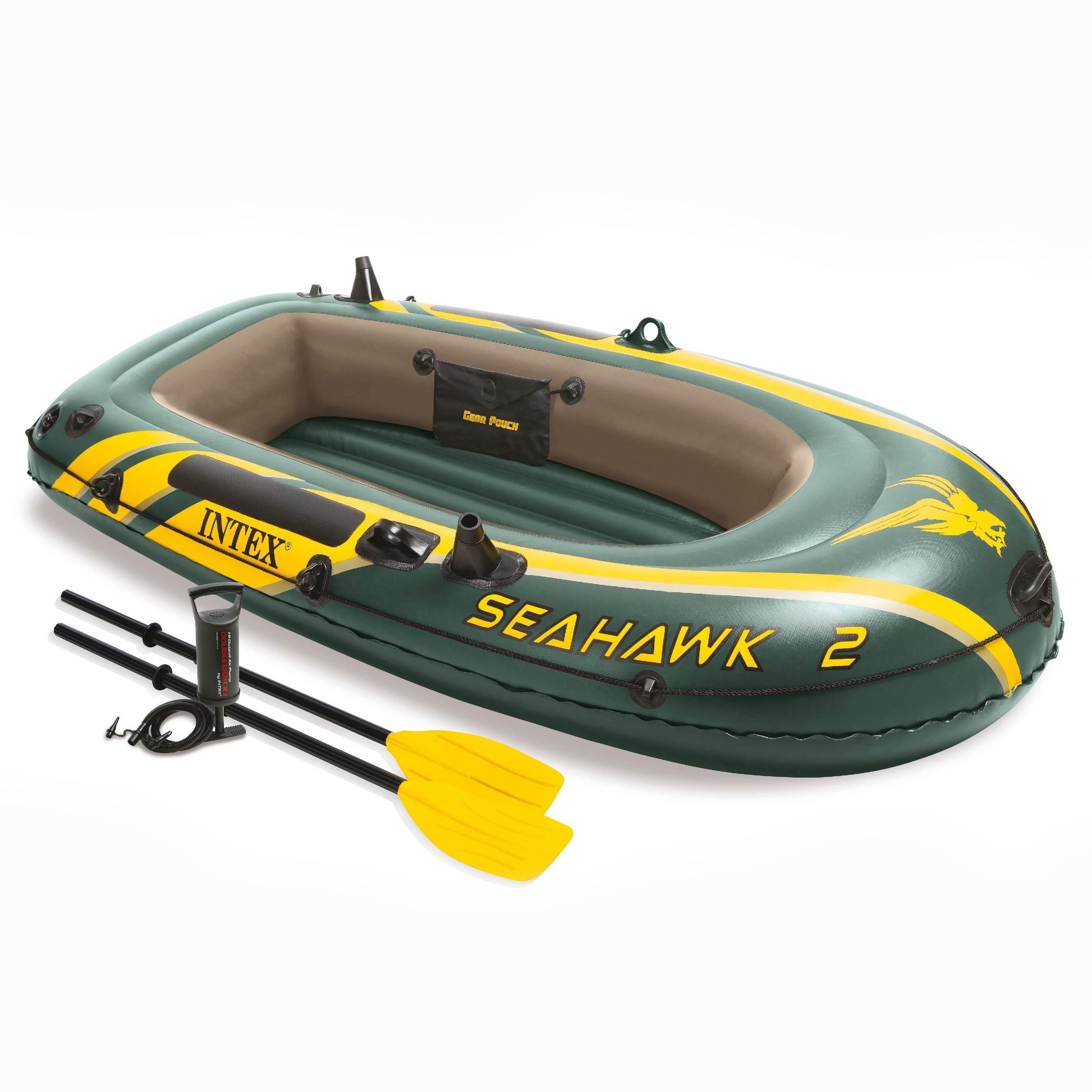 Seahawk 2 Inflatable Raft Set and 2 Transom Mount 8 Speed Trolling Motors