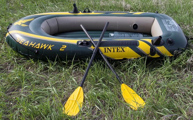 Seahawk 2 Inflatable Raft Set and 2 Transom Mount 8 Speed Trolling Motors