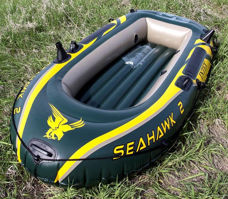 Seahawk 2 Inflatable Raft Set and 2 Transom Mount 8 Speed Trolling Motors