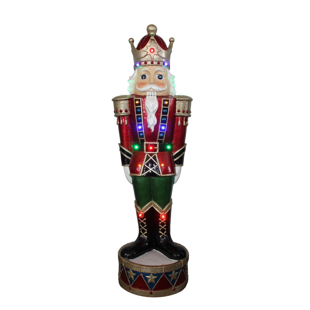 Hi-Line Gift Multi-color Costume Ceramic Decorative Nutcracker, With LED Lights 10" x 36.5"