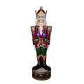Hi-Line Gift Multi-color Costume Ceramic Decorative Nutcracker, With LED Lights 10" x 36.5"