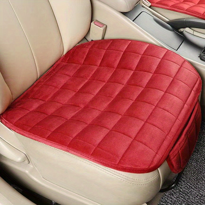 1pc Car Seat Cushion, Non-Slip Rubber Bottom With StoraPouch, Premium Comfort Memory Foam, Driver Seat Back Seat Cushion, Car Seat Pad Universal
