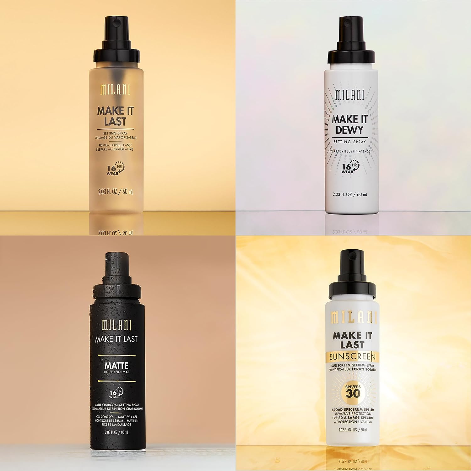 Milani Make It Last - Dewy Setting Spray 3 in 1- Hydrate + Illuminate + Set, Makeup Finishing Spray - Makeup Primer &amp; Hydrating Setting Spray - 2 Pack