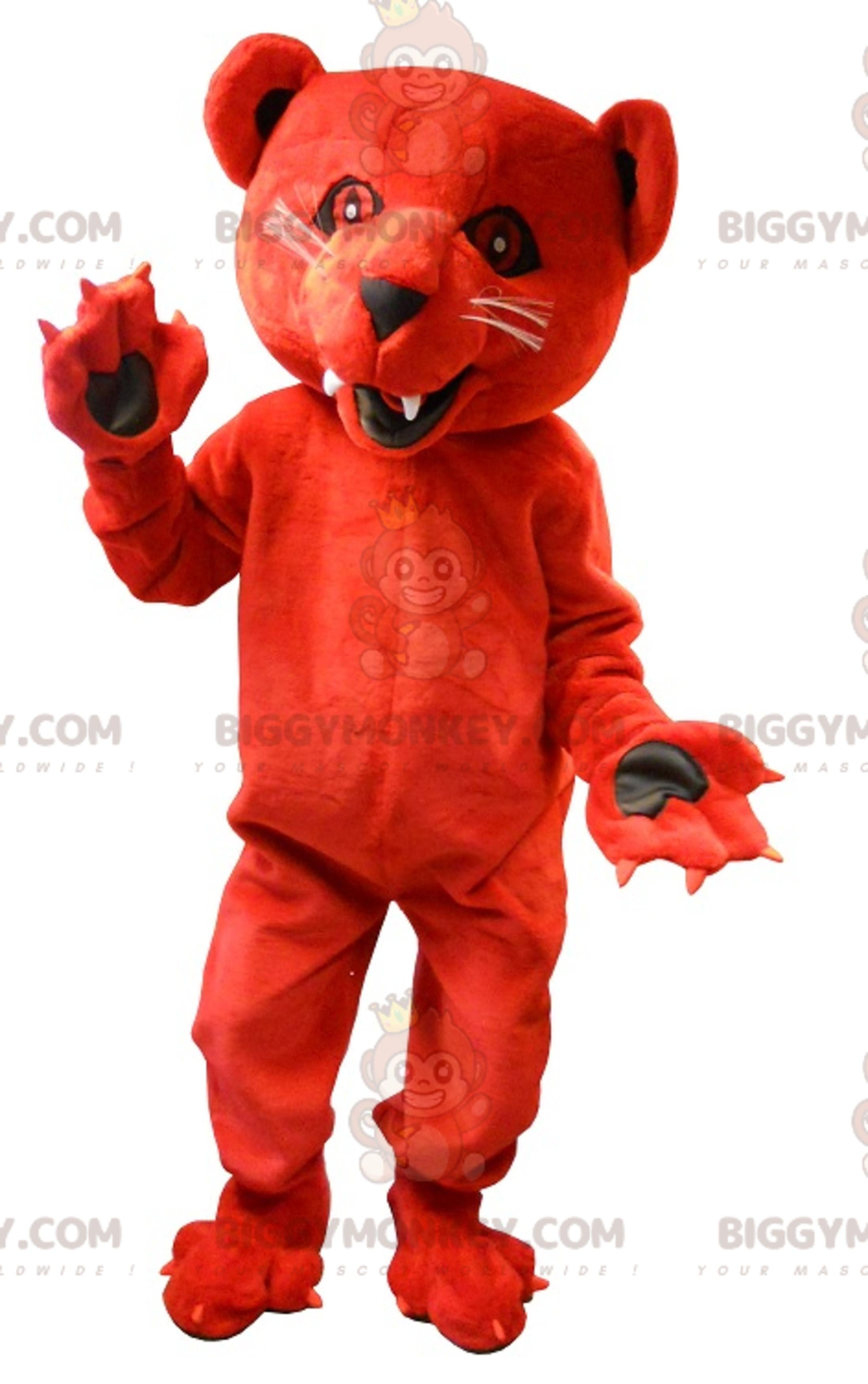 Intimidating Roaring Red Bear BIGGYMONKEYMascot Costume