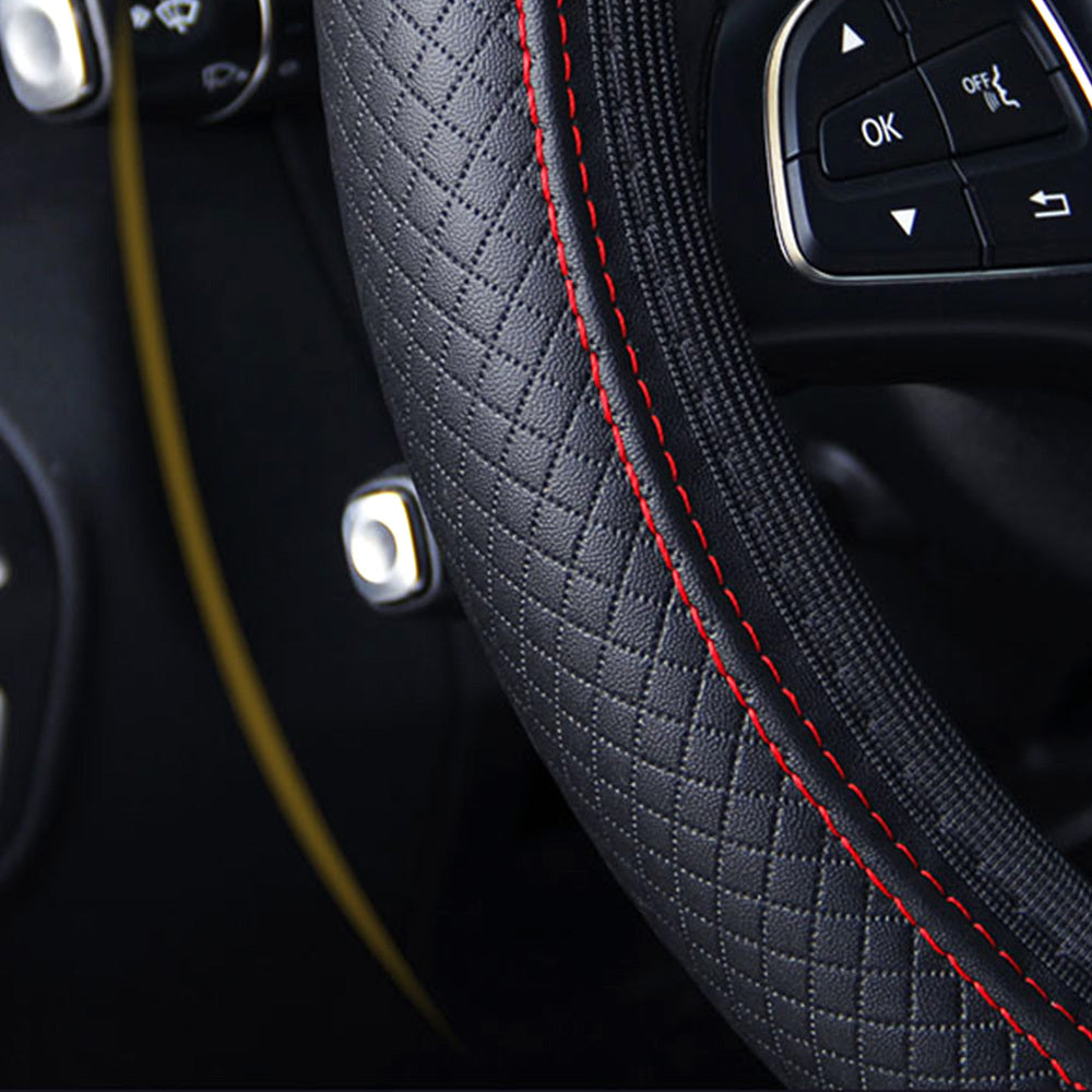 Car PU Leather Steering Wheel Cover