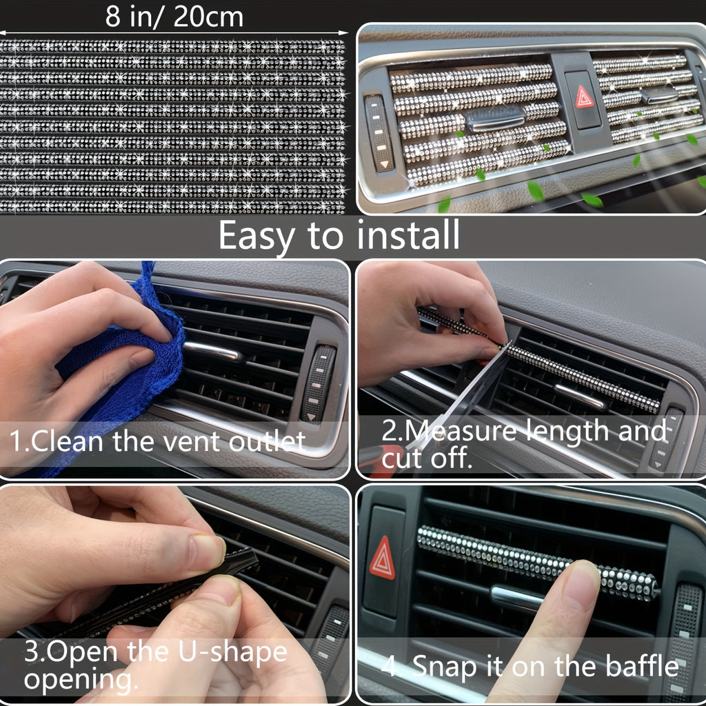 27pcs Bling Car Accessories Set For Women, Bling Steering Wheel Covers Universal Fit 15 Inch, Bling License Plate Frame,  Phone Holder, Car Coasters