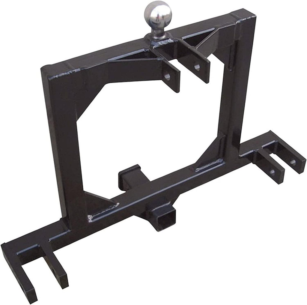 Field Tuff FTF-02TQH Rugged Square Framed Steel 3 Point 2 Inch Thick Hitch for Category 1 Tractors with 2.31 Inch Ball for Gooseneck Trailers, Black