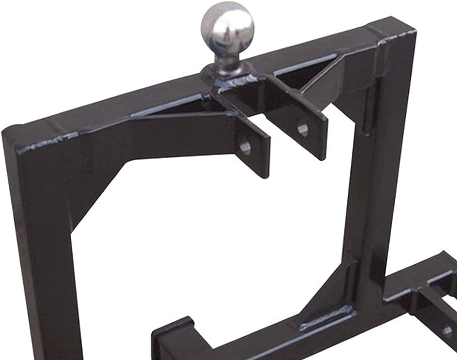 Field Tuff FTF-02TQH Rugged Square Framed Steel 3 Point 2 Inch Thick Hitch for Category 1 Tractors with 2.31 Inch Ball for Gooseneck Trailers, Black
