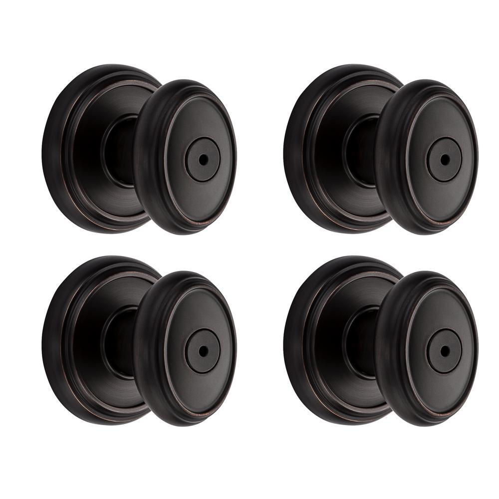 PrestiCarnaby Venetian Bronze Bed/Bath Door Knob (4-Pack)