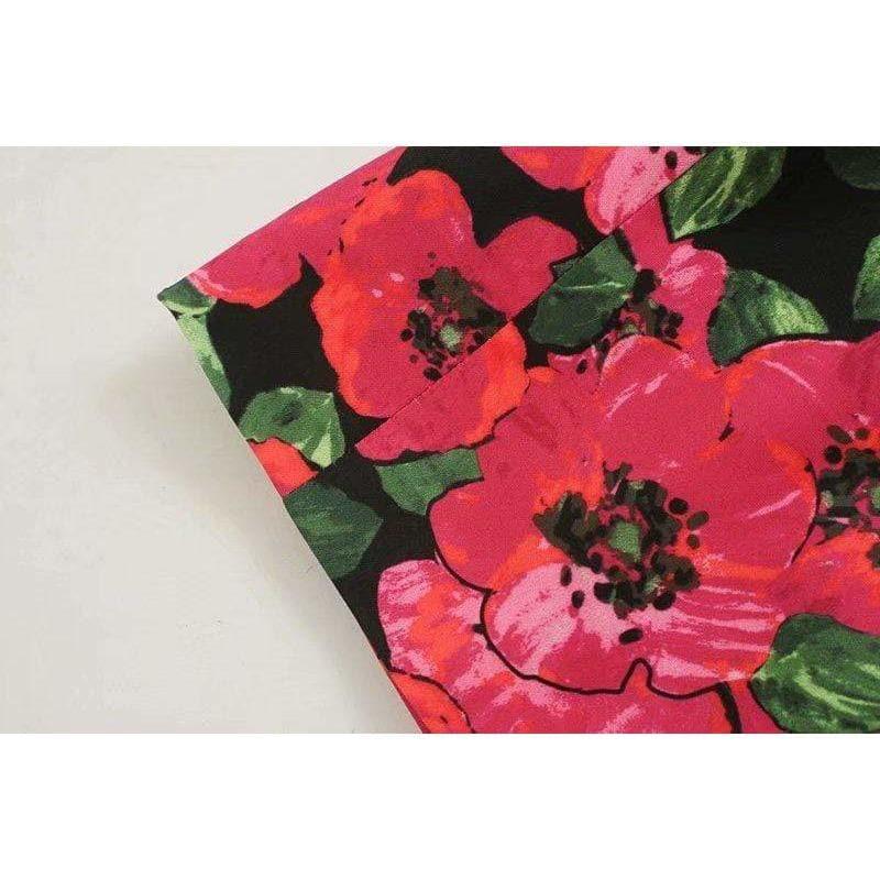 floral notched collar coat