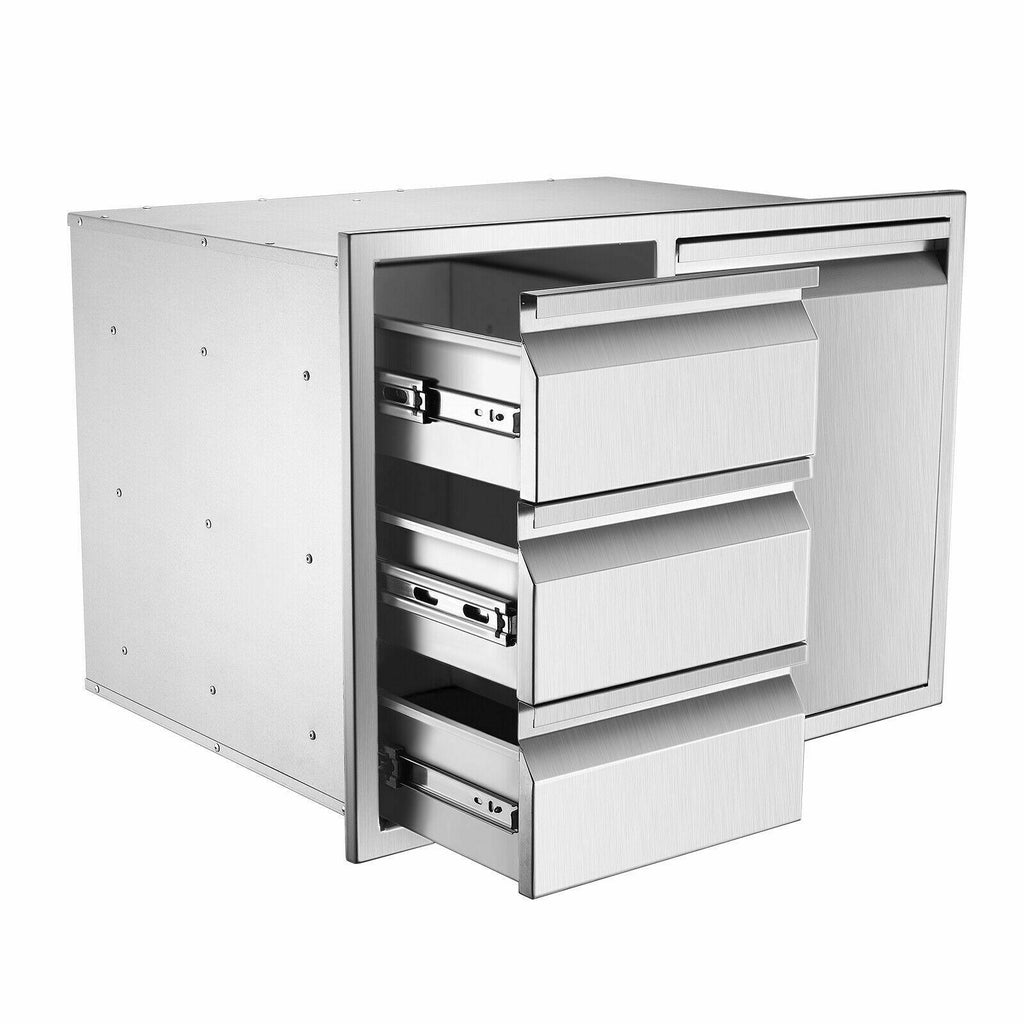 28*22*19.5" Barbecue Door 3 Drawer Combination Outdoor Kitchen Rack Storage