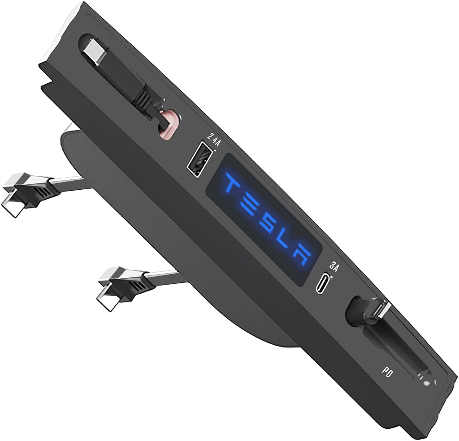 ELENAT for Tesla USB Hub,Fast Charge with Cable Adapter for Tesla Model 3 Model Y Accessories 2023 2023 2023 Docking Station of Center Console for Tesla Interior