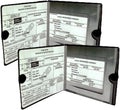 ESSENTIAL Car Auto Insurance Registration BLACK Document Wallet Holders [BUNDLE, 2pcs] - Automobile, Motorcycle, Truck, Trailer Vinyl ID Holder &amp; Visor Storage - Strong Closure On Each - Necessary in Every Vehicle - 2 Pack Set