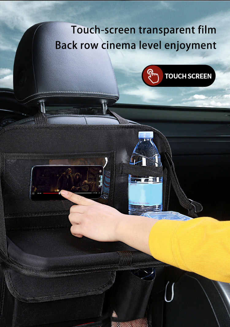 1pc Car Back Seat Organizer, StoraPockets Kick Mats Car Back Seat Protectors Tissue Box Cup Holder Laptop Table Car Eating Tray For ParOnly
