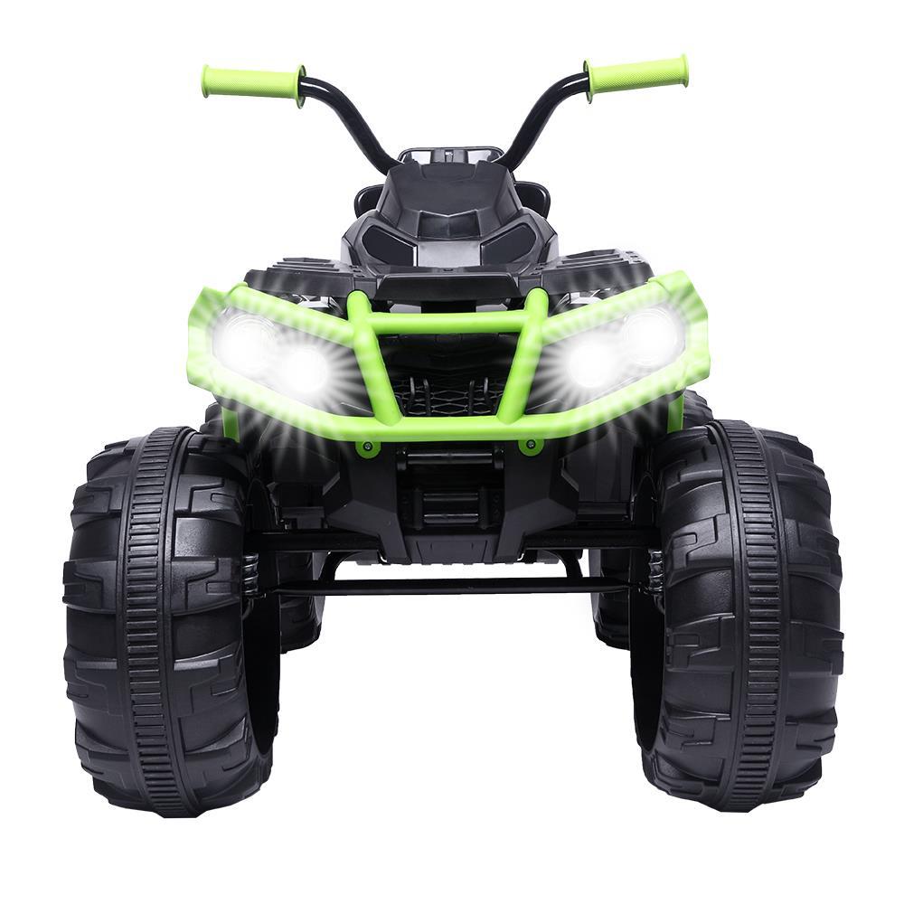 Ktaxon Kids ATV Ride-On Car Vehicle Toy with 12V Battery Powered Electric Red 4-Wheeler w/ 3.7mph Max, LED Headlights, AUX Jack