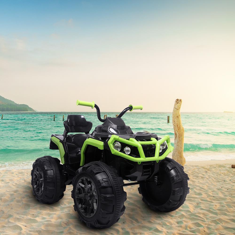 Ktaxon Kids ATV Ride-On Car Vehicle Toy with 12V Battery Powered Electric Red 4-Wheeler w/ 3.7mph Max, LED Headlights, AUX Jack