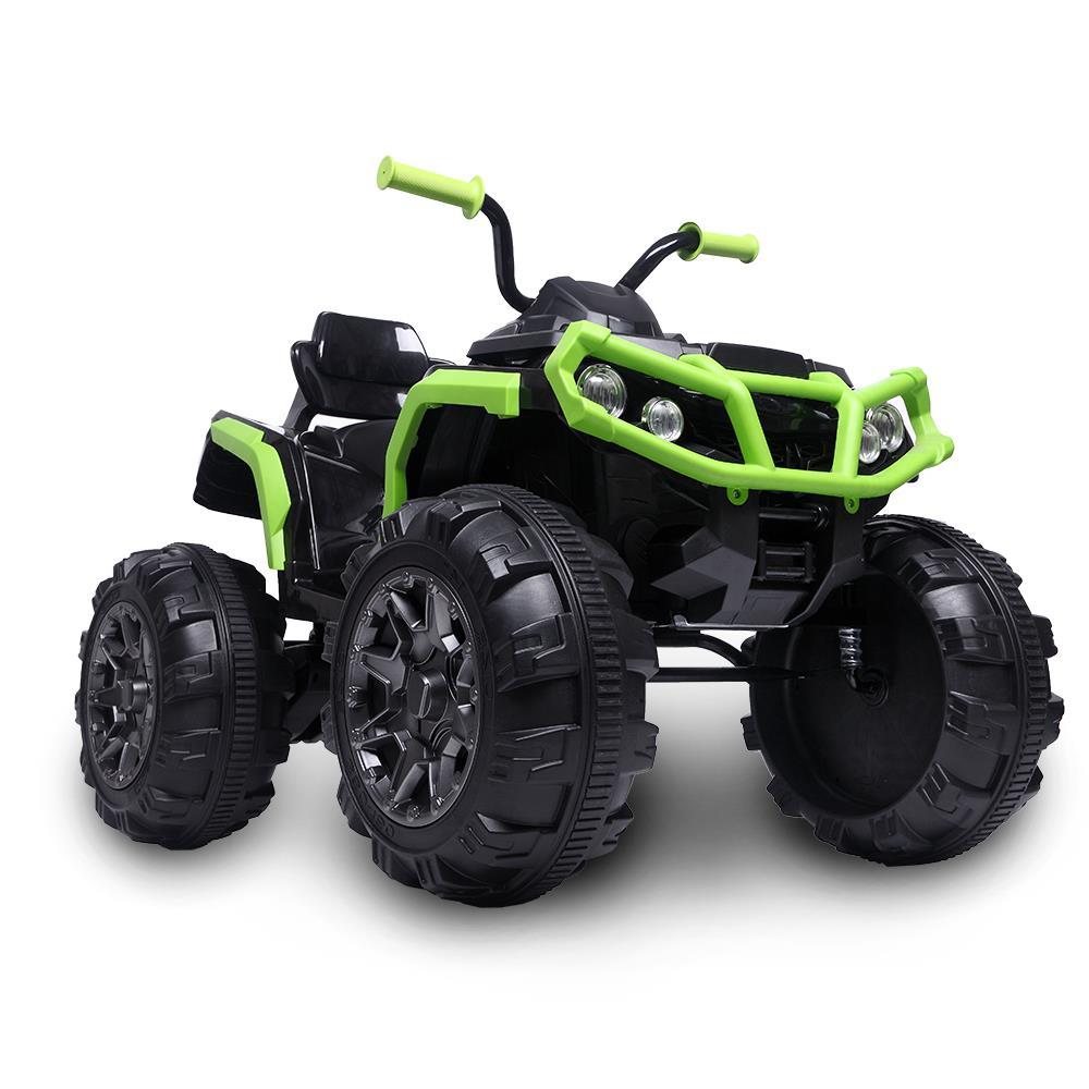 Ktaxon Kids ATV Ride-On Car Vehicle Toy with 12V Battery Powered Electric Red 4-Wheeler w/ 3.7mph Max, LED Headlights, AUX Jack