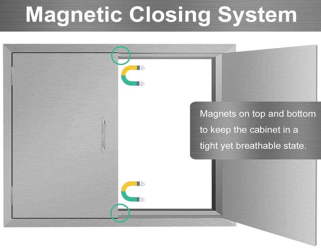 Seeutek Outdoor Kitchen Doors BBQ Access Door 31W X 24H Inch -  Steel D