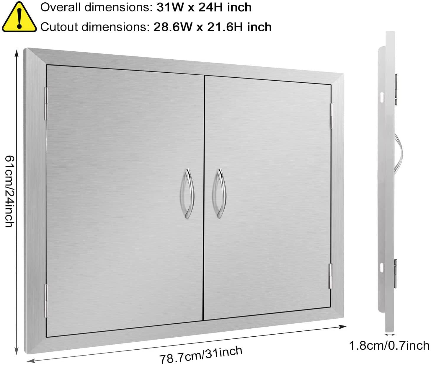 Seeutek Outdoor Kitchen Doors BBQ Access Door 31W X 24H Inch -  Steel D
