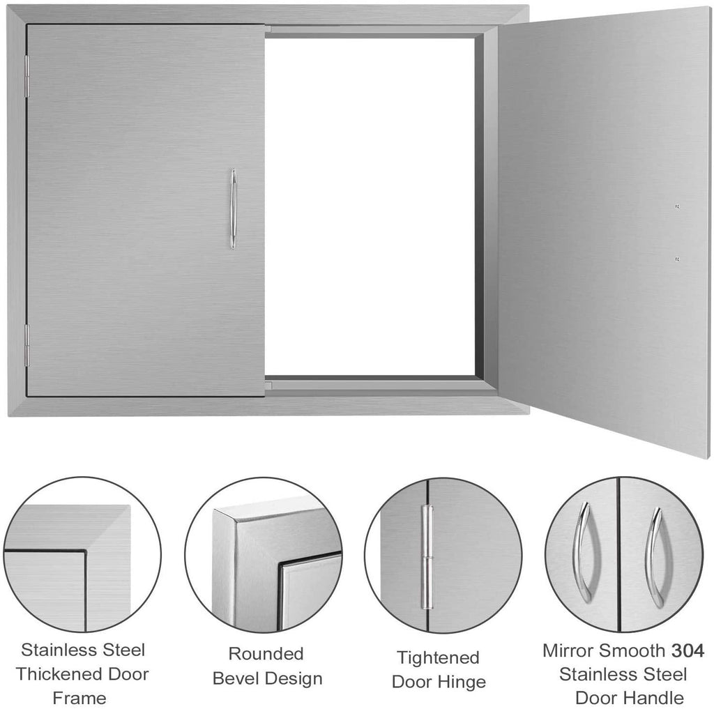 Seeutek Outdoor Kitchen Doors BBQ Access Door 31W X 24H Inch -  Steel D