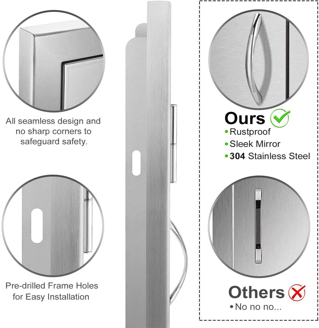 Seeutek Outdoor Kitchen Doors BBQ Access Door 31W X 24H Inch -  Steel D