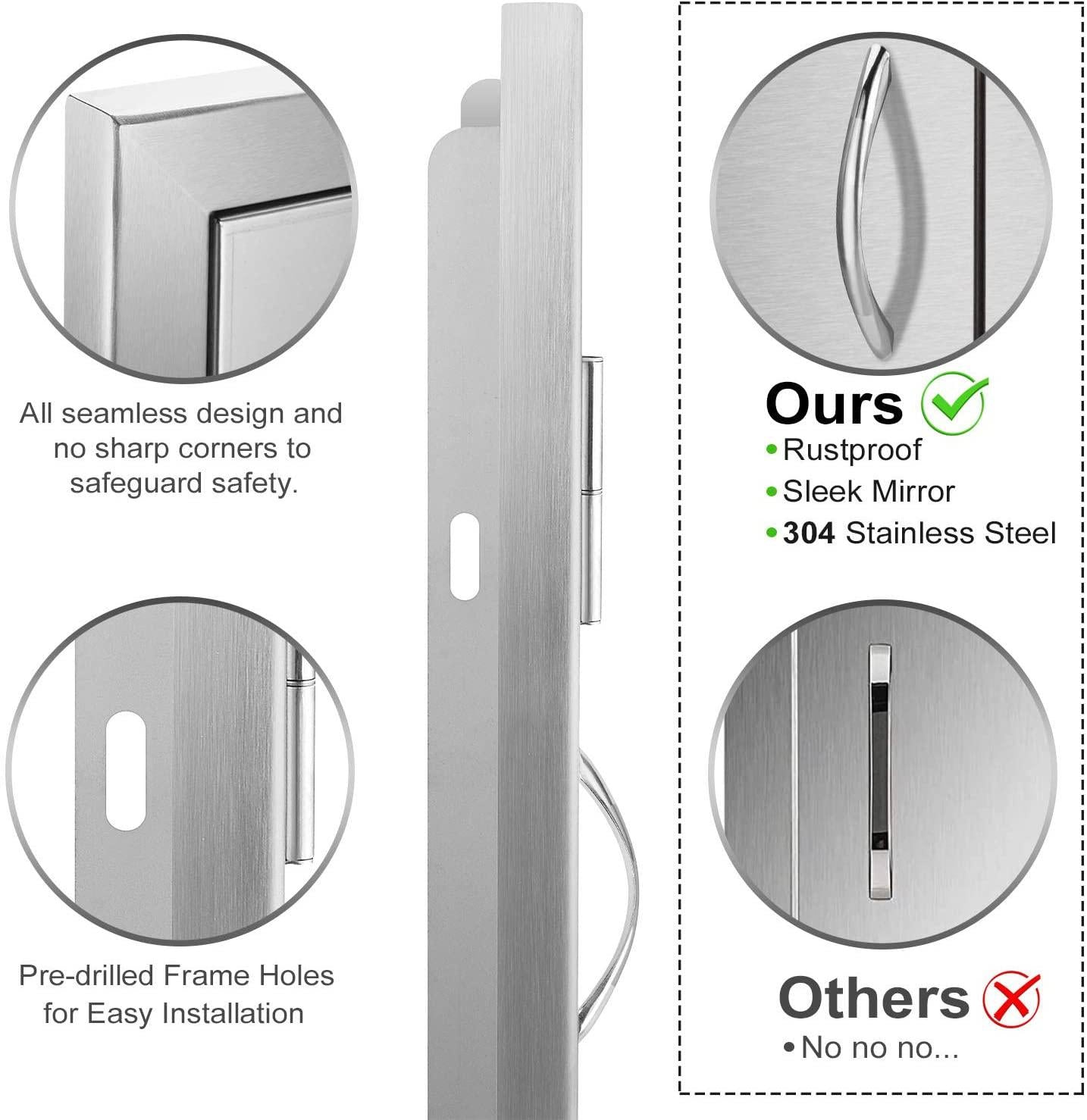 Seeutek Outdoor Kitchen Doors BBQ Access Door 31W X 24H Inch -  Steel D