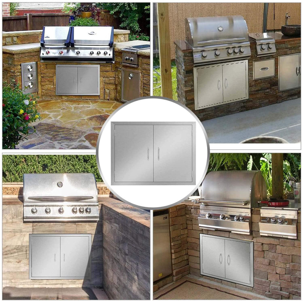 Seeutek Outdoor Kitchen Doors BBQ Access Door 31W X 24H Inch -  Steel D