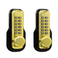 M230-DC Bright Brass Mechanical Keyless 5 in. L x 1-1/2 in. W x 1-7/8 in. D Storeroom Knob with DeadlocSpring Latch