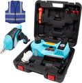 ROCKYGIANT Electric Car Jack Kit 5 Ton(11023 lbs), Hydraulic Car Jack Lift with Power Wrench,-in Air Pump and LED Light, DC 12V Electric Jack for Car Sedan SUV