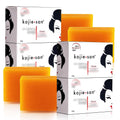 Kojie San Face &amp; Body Bath Soap - Safe &amp; Natural Soap for Men and Women for Glowing, Hydrated, and Beautifully Fresh Skin (4 X 65g Bars)