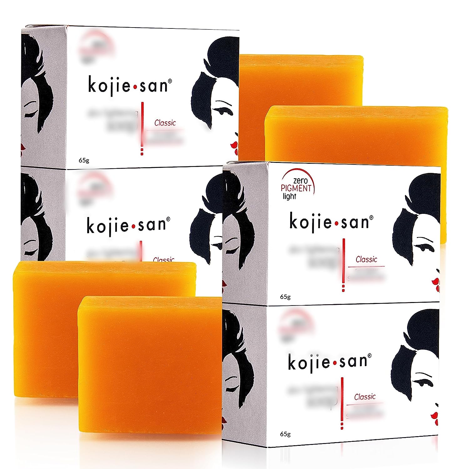 Kojie San Face &amp; Body Bath Soap - Safe &amp; Natural Soap for Men and Women for Glowing, Hydrated, and Beautifully Fresh Skin (4 X 65g Bars)