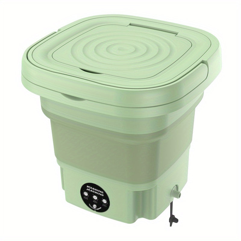 Portable Foldable Mini Washing Machine 8L High Capacity With 3 Modes Deep Cleaning Half Automatic Washt Soft Spin Dry For RV Travel, Camping