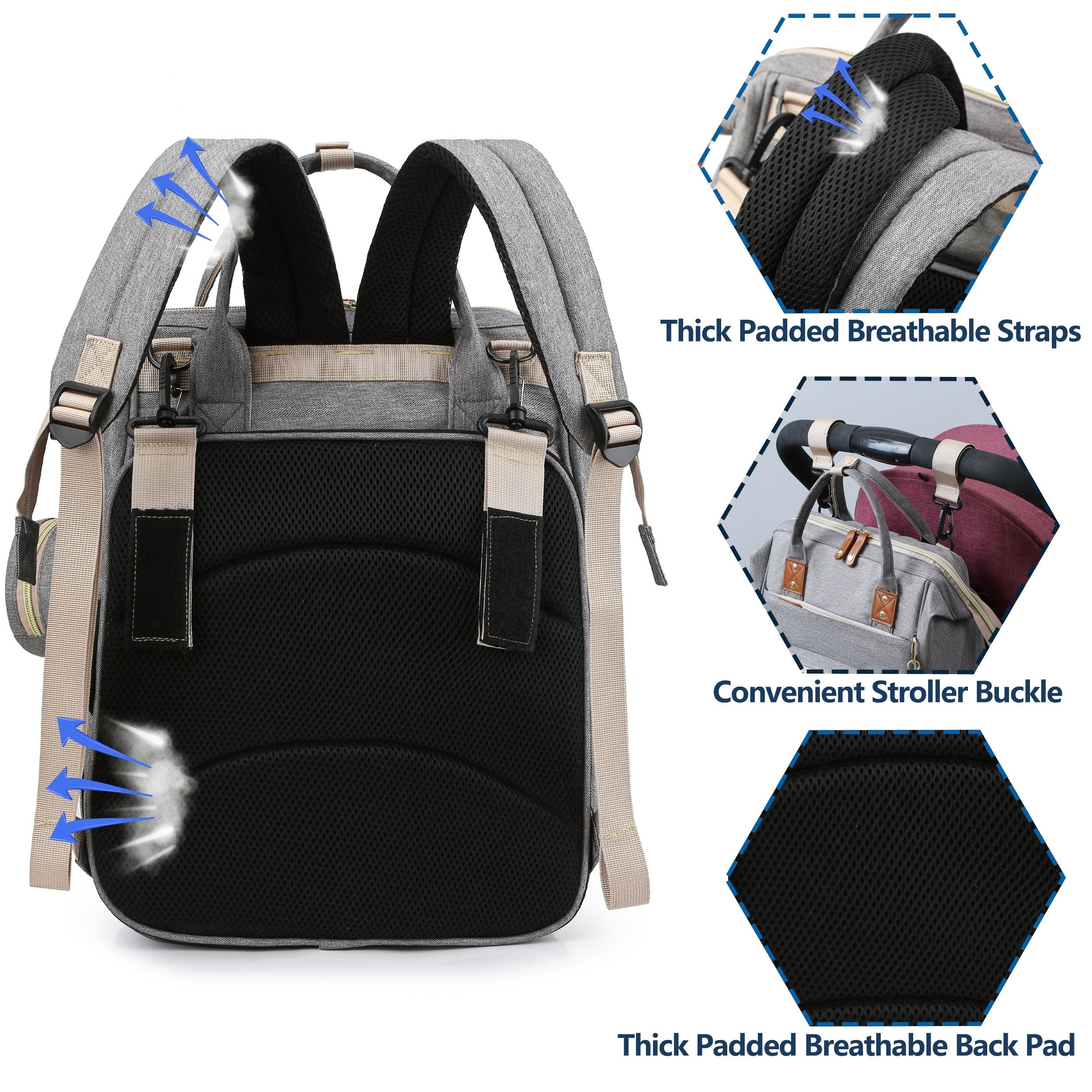 Diaper Bag Backpack, Trendy Bag, Diaper Backpack Bag With A Changing Station, Multifunction Waterproof LarTravel Back Pack, Christmas, Halloween, Thanksgiving Day Gift