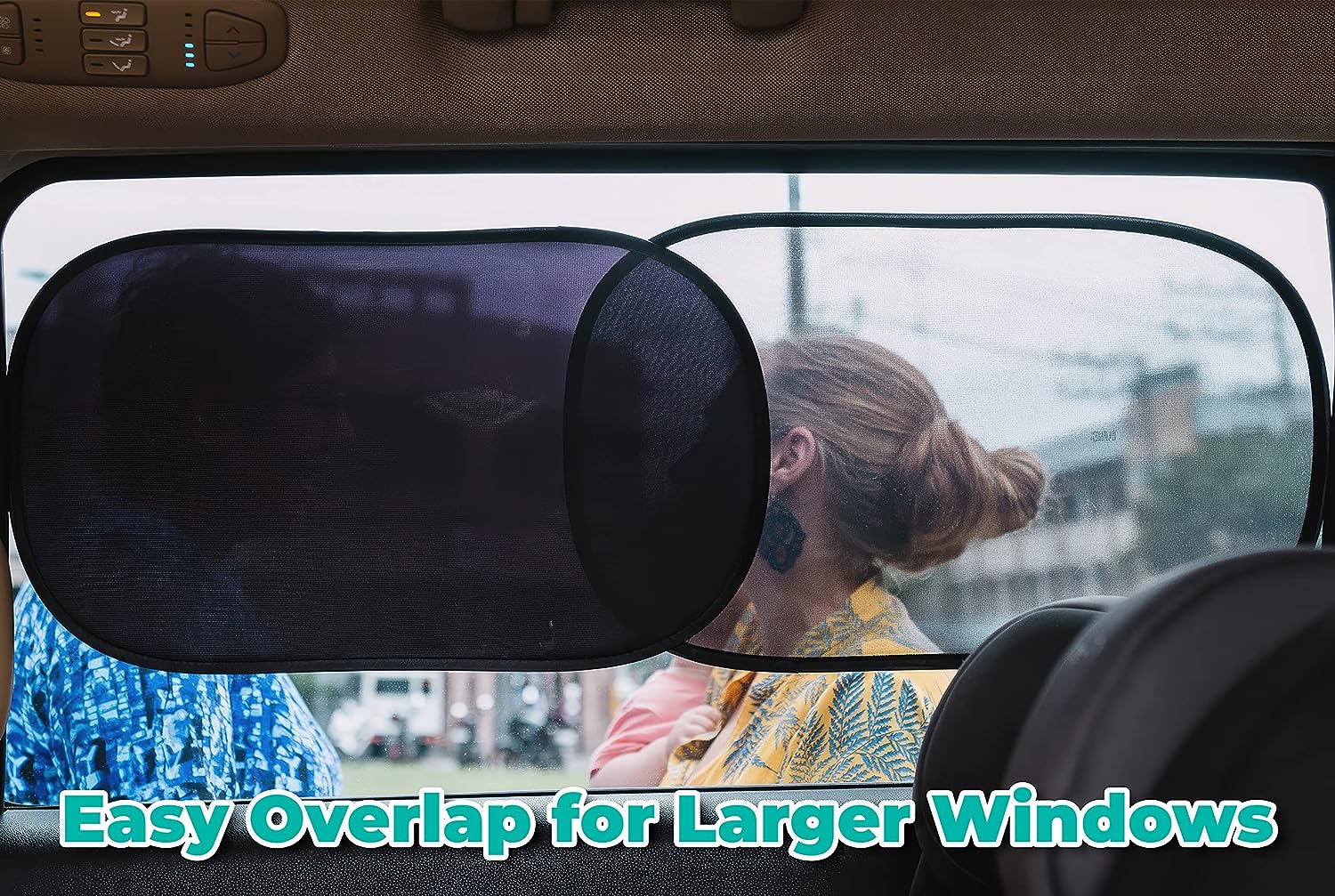 kinder Fluff Car Window Shade (4Pack)-The Only Certified Car Window Sun Shade for Baby Proven to Block 99.95% UVR - Mom's Choice Gold Award Winning - Car Seat Sun Protection