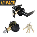 Oil-Rubbed Bronze Entry Door Lever Combo Lock Set with Deadbolt and 4 SC1 Keys, Keyed Alike (12-Pack)