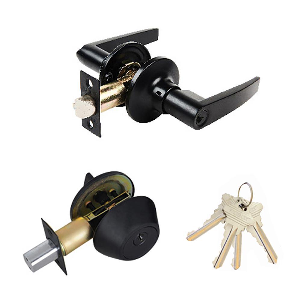 Oil-Rubbed Bronze Entry Door Lever Combo Lock Set with Deadbolt and 4 SC1 Keys, Keyed Alike (12-Pack)