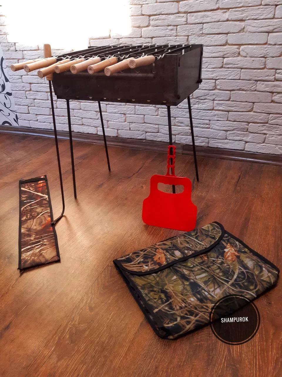 Barbecue-a folding suitcase Grill Barbecue Set (barbecue,skewers, fan,fire iron)