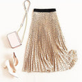 polka dot pleated high waist loose skirt