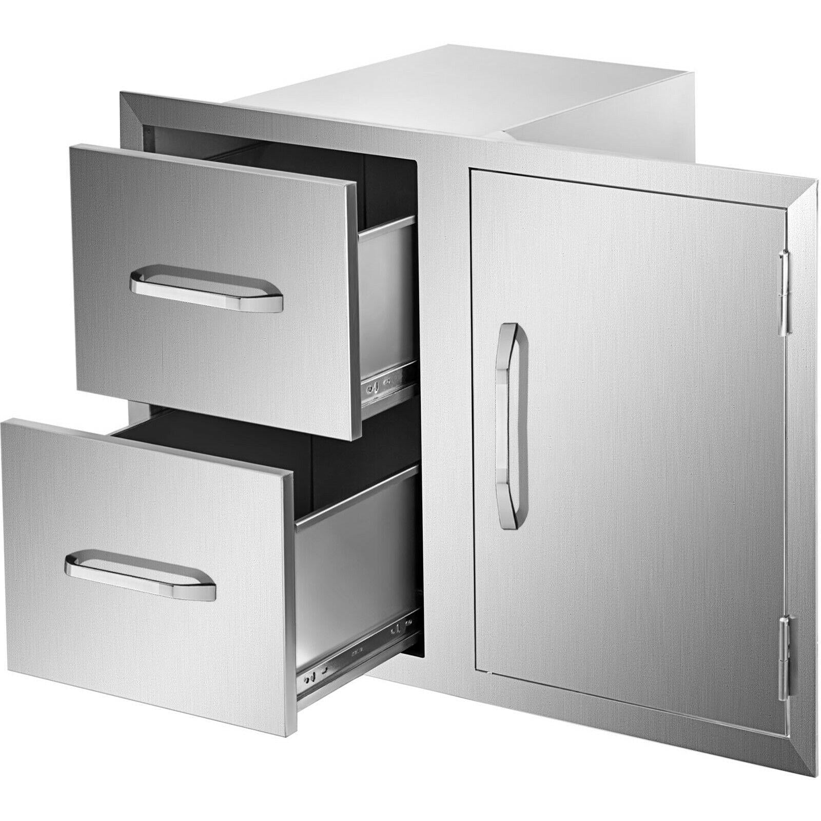 Outdoor Kitchen Door Drawer Combo 33"X22" Paper Rack  Steel BBQ Island