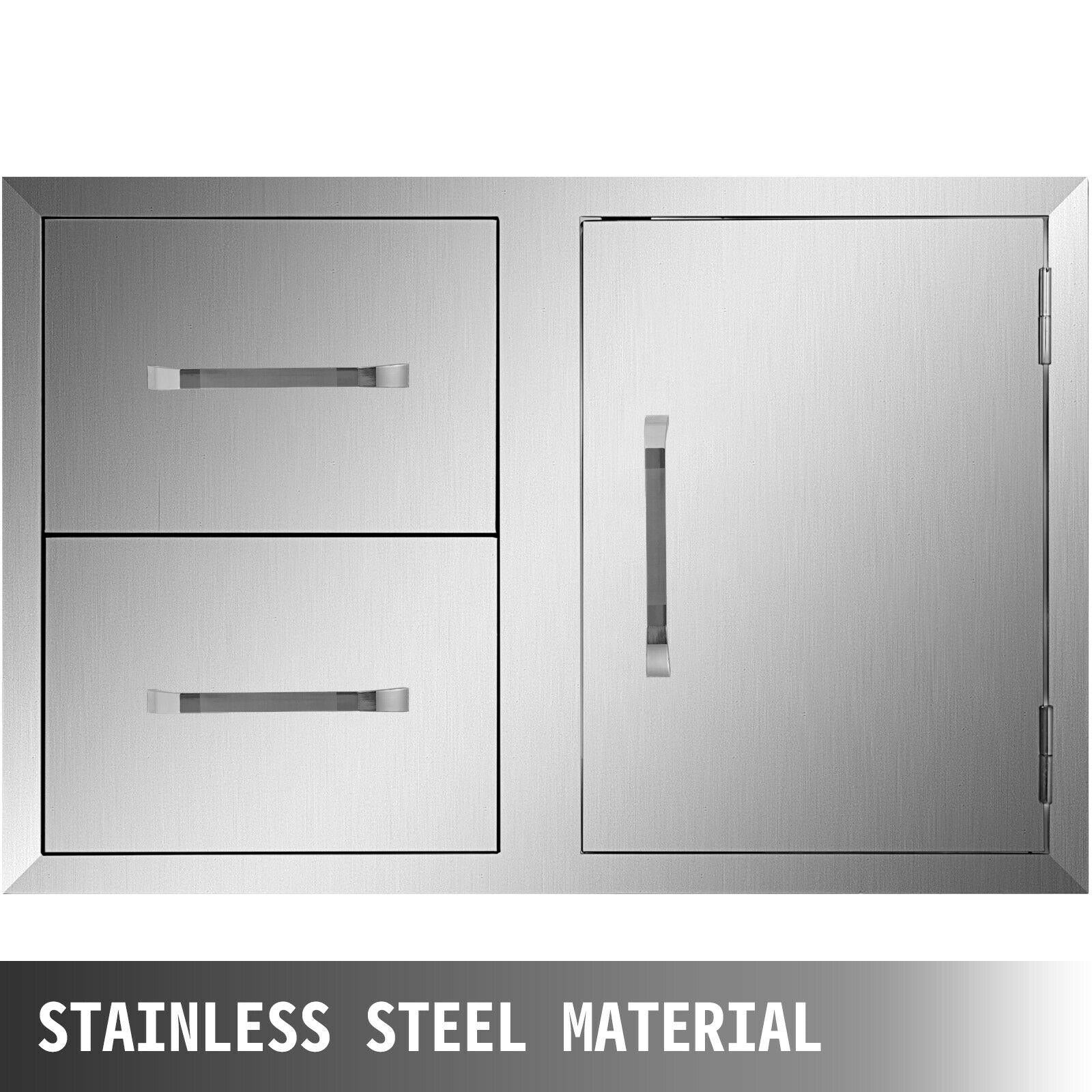 Outdoor Kitchen Door Drawer Combo 33"X22" Paper Rack  Steel BBQ Island