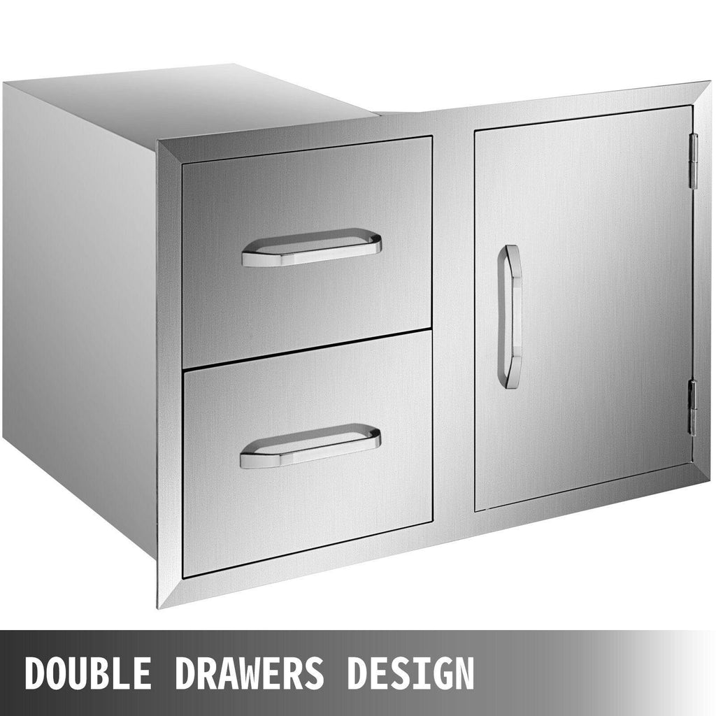 Outdoor Kitchen Door Drawer Combo 33"X22" Paper Rack  Steel BBQ Island