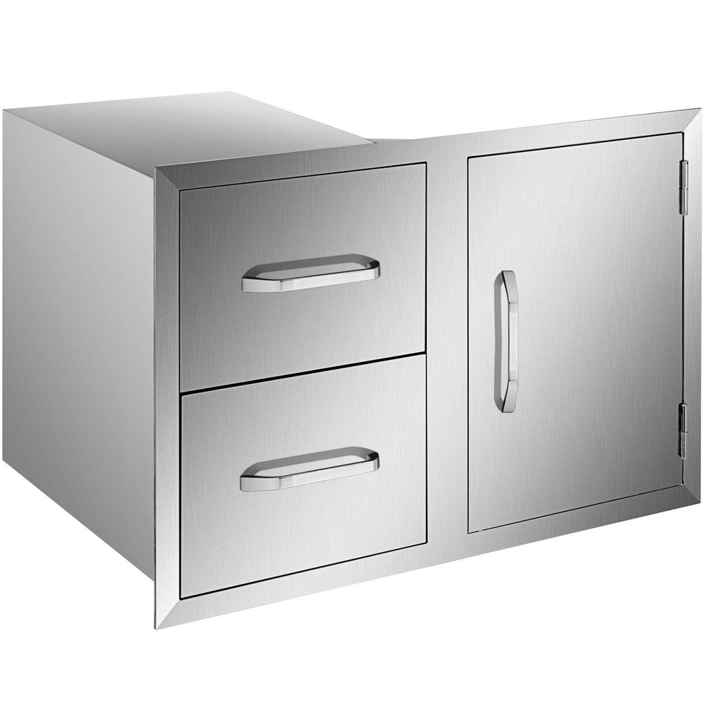 Outdoor Kitchen Door Drawer Combo 33"X22" Paper Rack  Steel BBQ Island