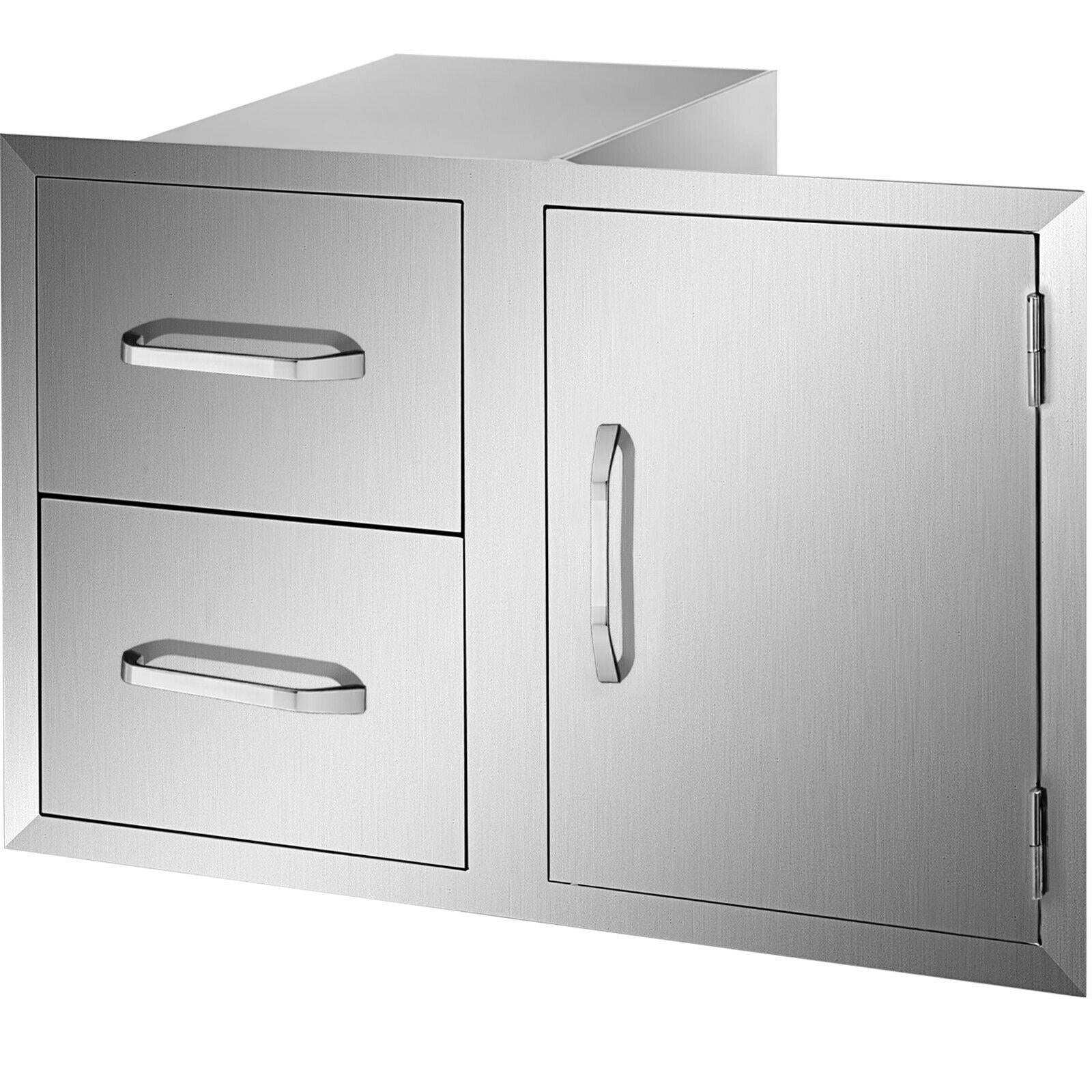 Outdoor Kitchen Door Drawer Combo 33"X22" Paper Rack  Steel BBQ Island