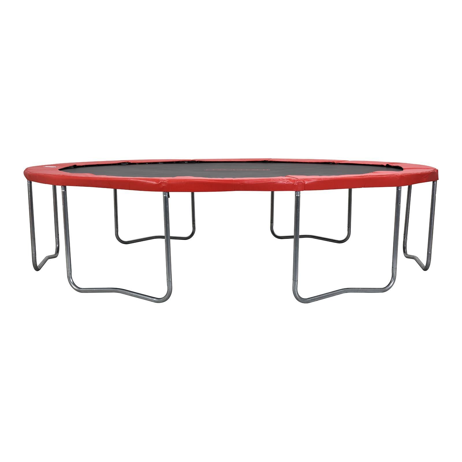 JOYMOR 12ft Kids Trampoline, with Enclosure Net, Upgrade Basketball Hoop Trampoline, Red