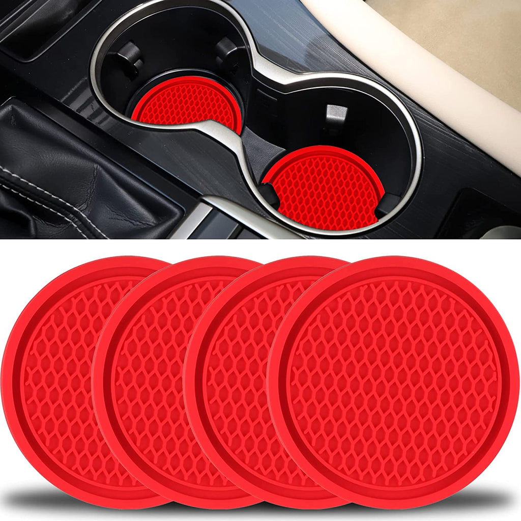 4pcs Car Cup Coasters, Universal Non-Slip Cup Holders Embedded In Ornaments Coaster, Car Interior Accessories Fit Car Accessories