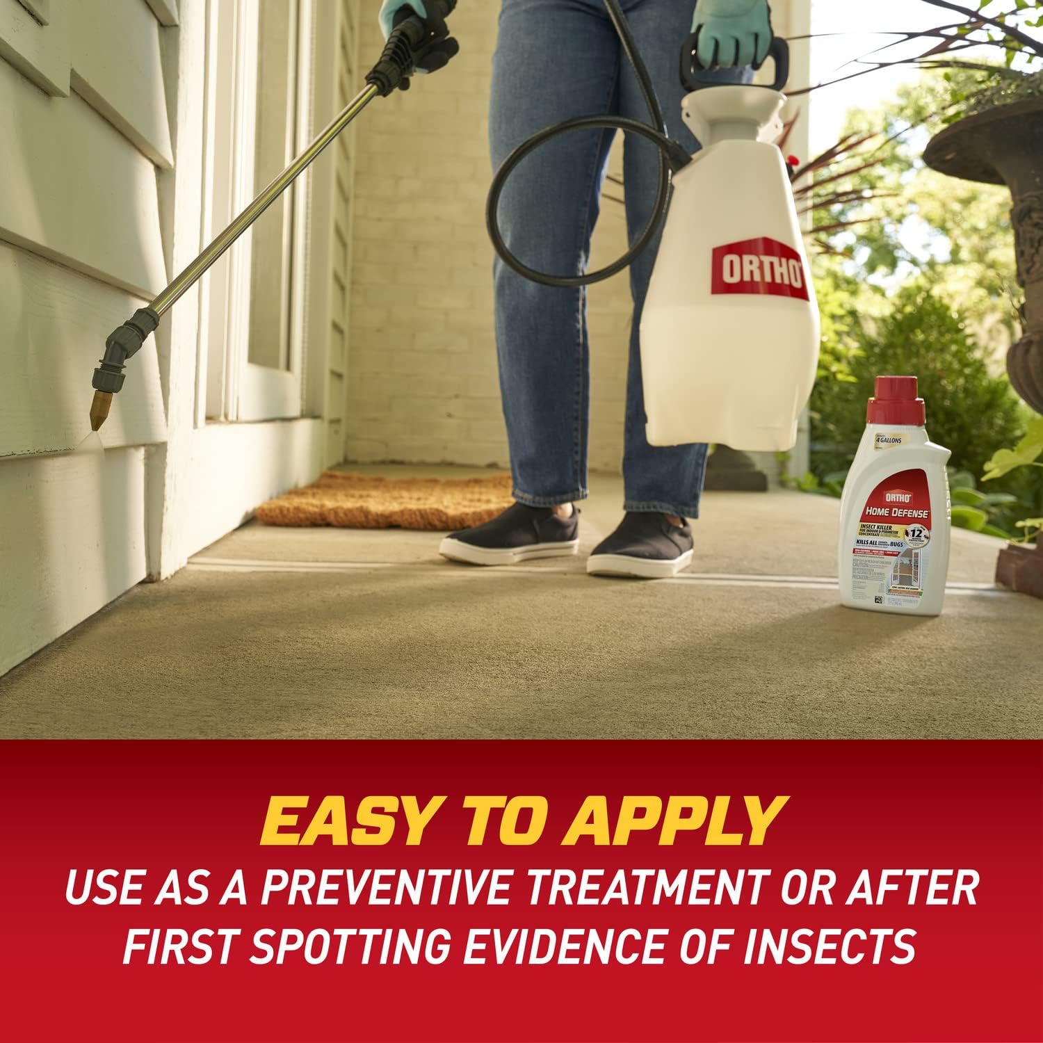 Ortho Home Defense Insect Killer for Indoor &amp; Perimeter Concentrate: Makes 4 Gallons, Odor Free, Dries Fast, 32 fl. oz.